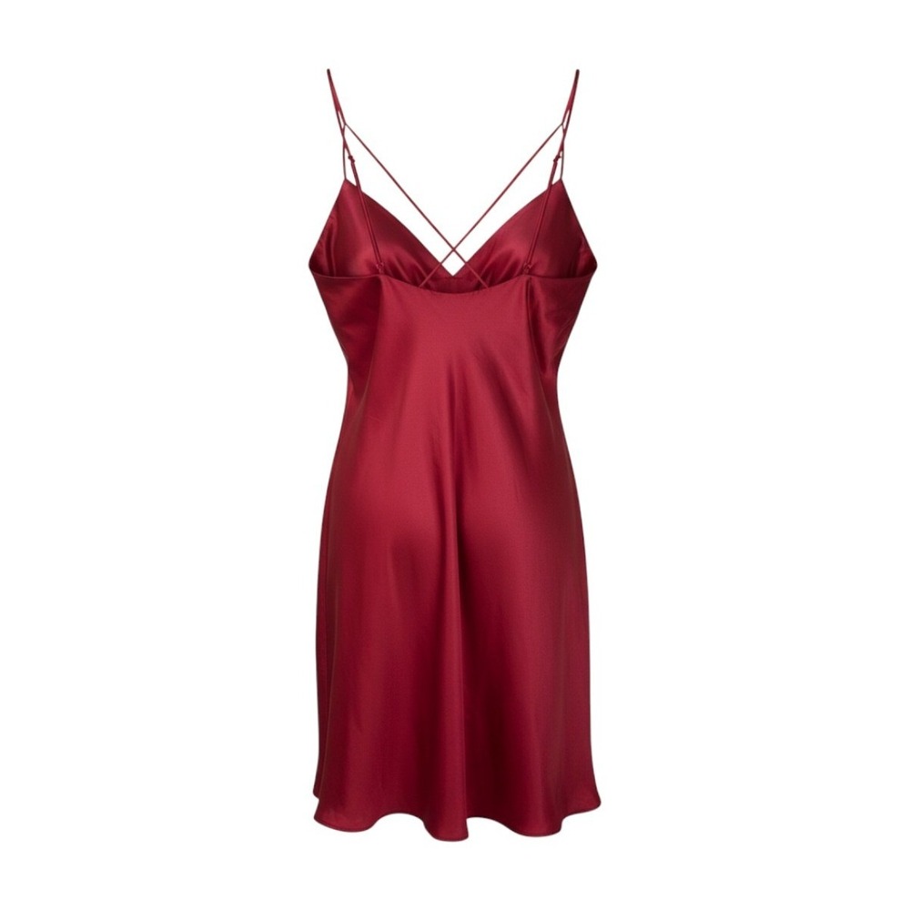 Vintage 90's Y2K Victorias Secret  Heart Label 100% Silk Slip Dress Red Medium